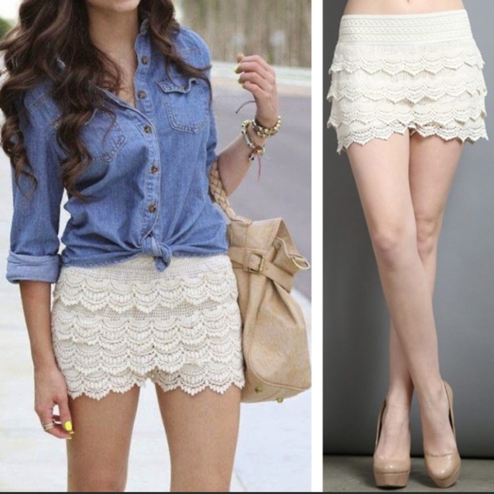 NWT Crocheted Lace Shorts